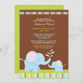 Leuke Dieren Baby shower Flat Invitation Kaart (Voorkant / Achterkant)