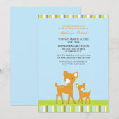 Leuke Dieren Baby shower Flat Invitation Kaart (Voorkant / Achterkant)