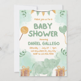 Leuke dieren Baby shower speelse uitnodiging
