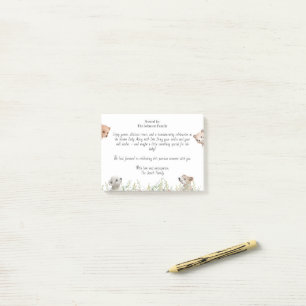 Leuke Dieren Baby shower Uitnodiging Notitie Kaart Post-it® Notes