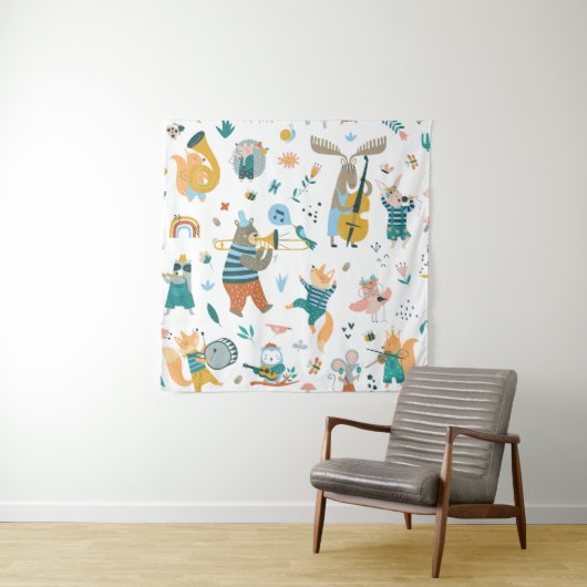 Leuke Dieren Band Wandkleed (In situ)