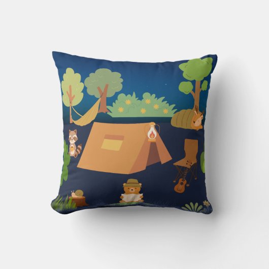 Leuke dieren CampingGooi Kussen (Voorkant)