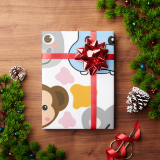 Leuke dieren gezicht cadeaupapier