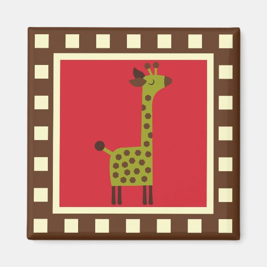 Leuke Dieren Giraffe Magneet (Voorkant)