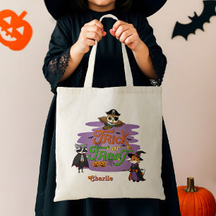 Leuke dieren Halloween Trick or treat Canvas tas