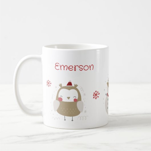 Leuke Dieren Kind Kerst Gepersonaliseerde Mok (Links)