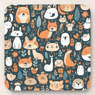 Leuke dieren leuk ontwerp groen decor bier onderzetter