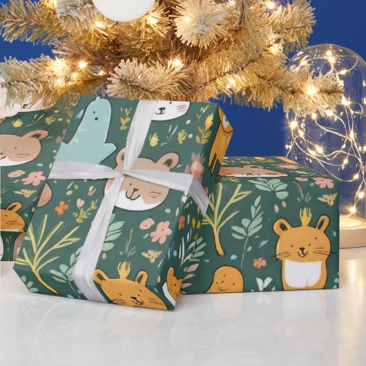 Leuke dieren mooie Wrapping Papier (Feestdagen)