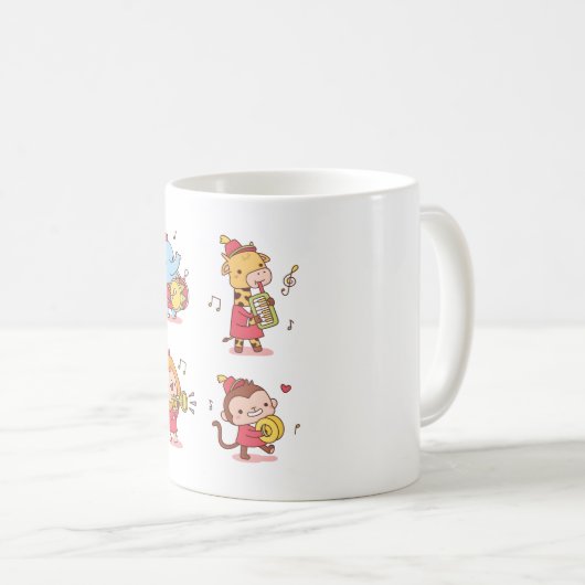 Leuke Dieren Olifant, Giraffe, Aap en Lion Mu Koffiemok (Voorkant rechts)