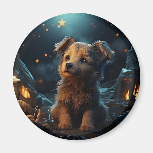 Leuke dieren onder de sterrenhemel magneet (Voorkant)