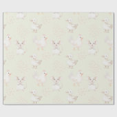 Leuke dieren op bleek groen cadeaupapier (Vlak)