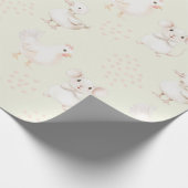 Leuke dieren op bleek groen cadeaupapier (Hoek)