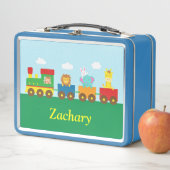 Leuke dieren op de trein Kinder lunchbox (In situ)