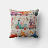 Leuke dieren op de trein, Safari Kussen (Achterkant)