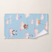 Leuke Dieren Op Wolken Monogram Kinder Handdoek (Handdoek)