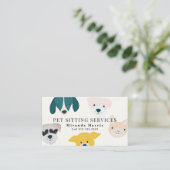 Leuke Dieren Pet Sitter Hond Walker Visitekaartje (Staand voorkant)