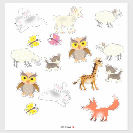 Leuke dieren stickers (Vel)
