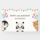 Leuke dieren verjaardag spandoek (Horizontaal)