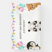 Leuke dieren verjaardag spandoek (Verticaal)