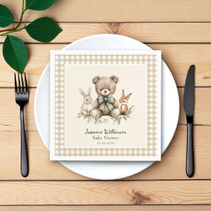 Leuke Dieren Waterverf Baby shower servetten