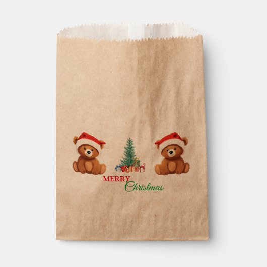 Leuke dieren winter Beer kerstboom Bedankzakje (Voorkant)