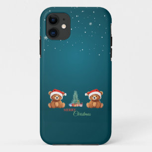 Leuke dieren winter Beer kerstboom iPhone 11 Hoesje