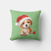 Leuke dieren winter puppy hond Kerstmis Kussen (Voorkant)