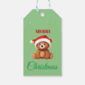 Leuke dieren winter teddybeer Kerstmis Cadeaulabel (Achterkant)