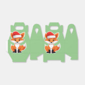 Leuke dieren winter vos kerstman bedankdoosjes (Uitgevouwen)