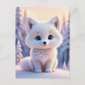 Leuke dieren, winter, White Fox, Postcrossing Briefkaart (Voorkant)