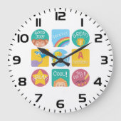 Leuke Dierenbeloning Motivatie Klaslokaal Labels Grote Klok (Voorkant)