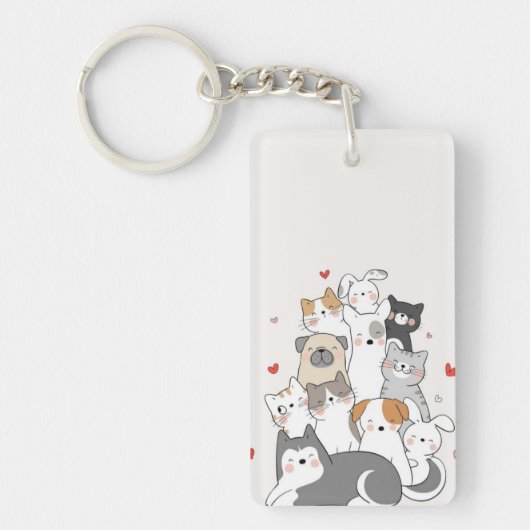 Leuke dierenliefhebber cadeau sleutelhanger (Voorkant)