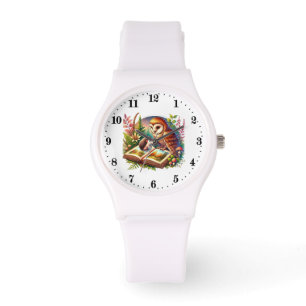Leuke dierenliefhebbers lezen uil horloge