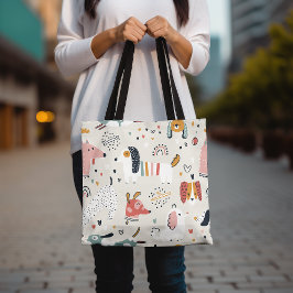 Leuke dierenprint Canvas tas, kleurrijk hondenpatr Draagtas