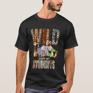 Leuke dierentuin dierprint leraarshirts Wild About T-shirt