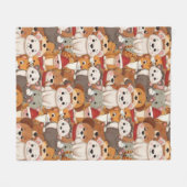 Leuke dierenvrienden fleece deken (Voorkant (Horizontaal))