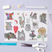 Leuke dierlijke assortiment weefsel papier (Craft)