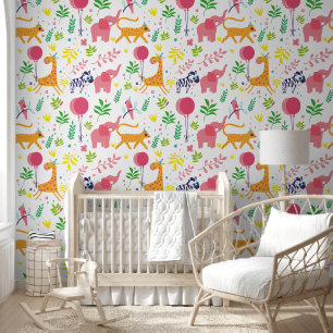 Leuke dierlijke ballonnen kinderkamer kinderkamer behang