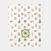 Leuke Dierlijke Bos Bosland Kinder Fleece Deken (Voorkant)