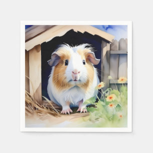 Leuke dierlijke cavia Waterverf Servet