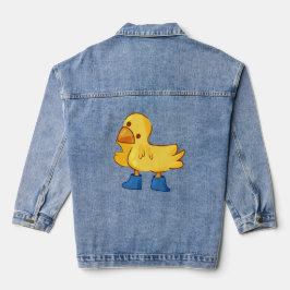 Leuke dierlijke eend cartoony stijl denim jacket