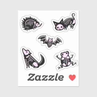 Leuke dierlijke skeletten sticker pack