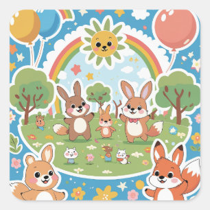 Leuke dierlijke Stickers voor kinderen - Fun Carto