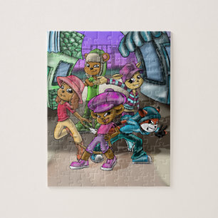 Leuke dierlijke vrienden kleurrijk legpuzzel