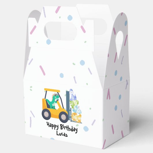 Leuke dino tractor Vrachtwagen Verjaardag School B Bedankdoosjes (Geopend)