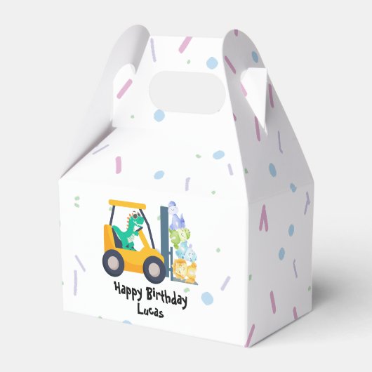 Leuke dino tractor Vrachtwagen Verjaardag School B Bedankdoosjes (Voorkant Zijde)