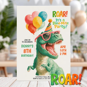 Leuke Dino Verjaardagsfeest Design Kaart