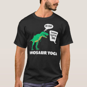 Leuke Dinosaur Yoga Raak je tenen aan Tyrannosauru T-shirt