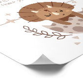 Leuke dinosaurus Boho Baby shower Luier Raffle Tek Poster (Hoek)