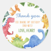 Leuke Dinosaurus Boy Labels Verjaardag Baby shower (Voorkant)